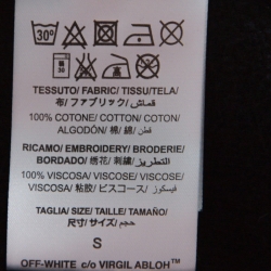 Pre Owned Off White Black Cotton Sleeve Patch Hoodie S 