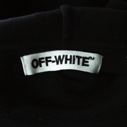 Pre Owned Off White Black Cotton Sleeve Patch Hoodie S 