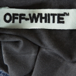 Pre Owned Off White Dark Grey Cotton Faded Effect Crew Neck T Shirt S
