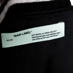Off-White Black Wool Brushed Print Varsity Bomber Jacket XS