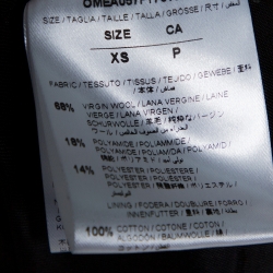 Off-White Black Wool Brushed Print Varsity Bomber Jacket XS