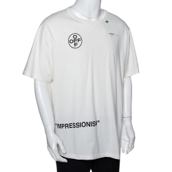 Pre Owned Off-White Off White Impressionism Print Cotton Crew Neck T-Shirt XXL