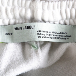 Pre Owned Off White White Cotton Yellow Logo Print Track Pants L