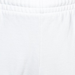 Pre Owned Off White White Cotton Yellow Logo Print Track Pants L