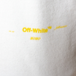Pre Owned Off White White Cotton Yellow Logo Print Track Pants L