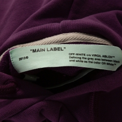 Pre Owned Off White x Champion Purple Knit Logo Detail Hoodie M