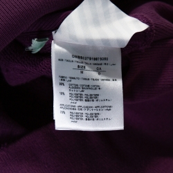Pre Owned Off White x Champion Purple Knit Logo Detail Hoodie M