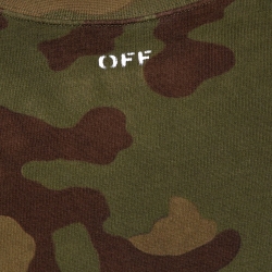 Pre Owned Off-White Green Diagonal Camouflage Print Cotton Sweatshirt S