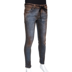 Pre Owned Off-White Indigo Stain Effect Denim Skinny Jeans M