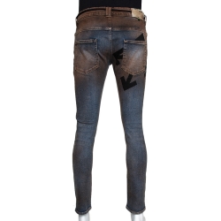 Pre Owned Off-White Indigo Stain Effect Denim Skinny Jeans M