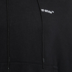 Pre Owned Off-White Black Logo Print Cotton Hoodie XL