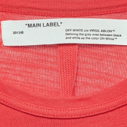 Off-White Red Mona Lisa Print Cotton Half Sleeve T-Shirt L
