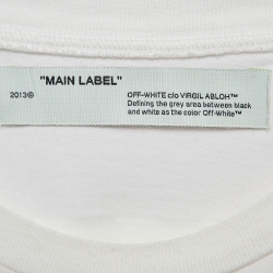 Pre Owned Off-White White Airport Tape print Cotton Oversized T-Shirt XL
