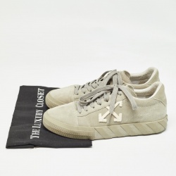 Off-White Grey Suede Vulcanized Low Sneakers Size 41