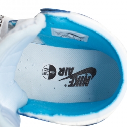 مملوكة مسبقًا حذاء رياضي نايكي x أوف وايت اير غوردون 1 ريترو مرتفع من أعلى جلد و شبك أزرق مقاس 42