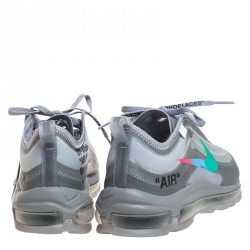 Pre Owned Nike x Off White Grey Rubber/Mesh Air Max 97 Low Top Sneakers Size 42