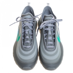 Pre Owned Nike x Off White Grey Rubber/Mesh Air Max 97 Low Top Sneakers Size 42