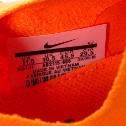 Pre Owned Nike X Off-White Orange Cotton Knit Zoom Fly Mercurial Sneakers Size 44.5