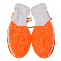 Pre Owned Nike X Off-White Orange Cotton Knit Zoom Fly Mercurial Sneakers Size 44.5