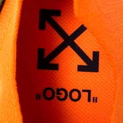 Pre Owned Nike X Off-White Orange Cotton Knit Zoom Fly Mercurial Sneakers Size 44.5