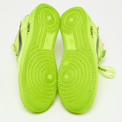 Pre Owned Off White x Nike Green Mesh And Suede Air Force 1 Volt Sneakers Size 40