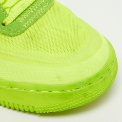 Pre Owned Off White x Nike Green Mesh And Suede Air Force 1 Volt Sneakers Size 40