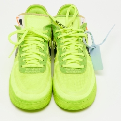 Pre Owned Off White x Nike Green Mesh And Suede Air Force 1 Volt Sneakers Size 40