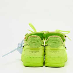 Pre Owned Off White x Nike Green Mesh And Suede Air Force 1 Volt Sneakers Size 40