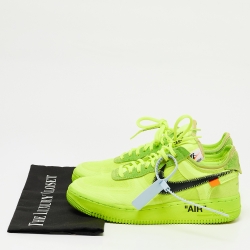 Pre Owned Off White x Nike Green Mesh And Suede Air Force 1 Volt Sneakers Size 40