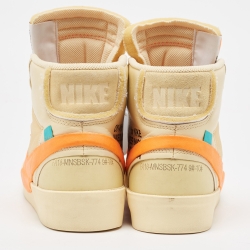 Pre Owned Off-White x Nike Beige Leather Blazer Mid All Hallow's Eve Sneakers Size 42.5