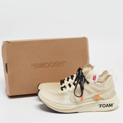 Pre Owned Off-White x Nike White Mesh Zoom Fly Sneakers Size 44
