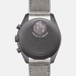 Omega Black Velcro Moon Swatch Mission To Mercury Men's Watch 42 mm