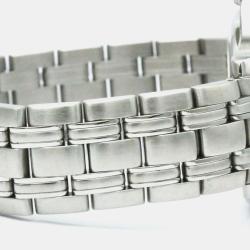 Pre Owned Omega Silver Stainless Steel Seamaster Quartz Men's Wristwatch 36 mm