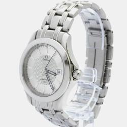 Pre Owned Omega Silver Stainless Steel Seamaster Quartz Men's Wristwatch 36 mm