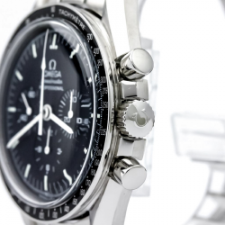Pre Owned Omega Black Stainless Steel Speedmaster Professional Moonwatch Men's Wristwatch 42MM