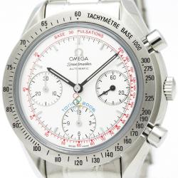Omega White Stainless Steel Speedmaster Men's Wristwatch 39MM