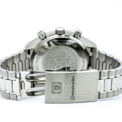 Omega White Stainless Steel Speedmaster Men's Wristwatch 39MM