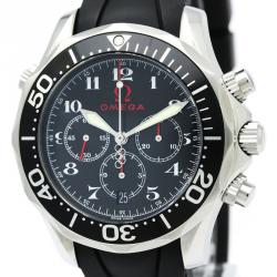Pre Owned Omega Black Stainless Steel Official Timekeeper Men's Wristwatch 41MM
