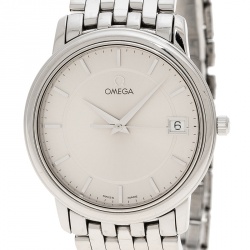 Pre Owned Omega Silver Stainless Steel De Ville 196.1150 Men's Wristwatch 34 mm