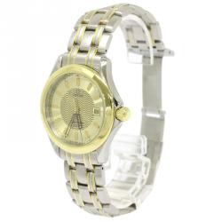 Omega Champagne 18K Yellow Gold and Stainless Steel Seamaster Men's Wristwatch 36MM
