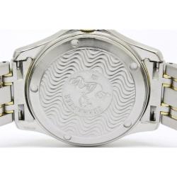 Omega Champagne 18K Yellow Gold and Stainless Steel Seamaster Men's Wristwatch 36MM
