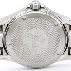Omega Navy Blue Stainless Steel Seamaster Men's Wristwatch 36MM