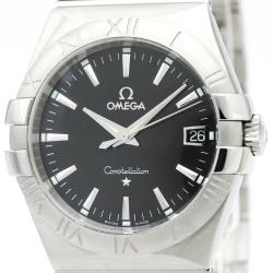 Omega Black Stainless Steel Constellation Men's Wristwatch 35MM