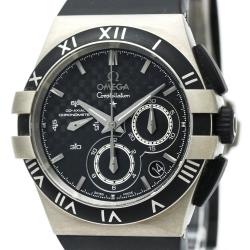 Pre Owned Omega Carbon Titanium Constellation Double Eagle Men's Wristwatch 35MM