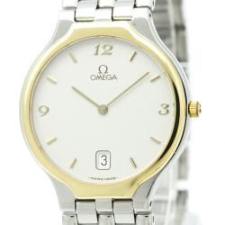 Omega Silver 18K Yellow Gold and Stainless Steel De Ville Men's Wristwatch 32MM