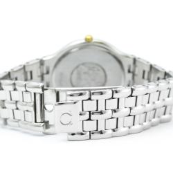 Omega Silver 18K Yellow Gold and Stainless Steel De Ville Men's Wristwatch 32MM