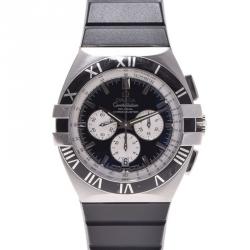 Pre Owned Omega Black Stainless Steel Constellation Double Eagle Men's Wristwatch 40MM