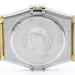 Pre Owned Omega Champagne 18K Yellow Gold and Stainless Steel Diamond Constellation Men's Wristwatch 33MM