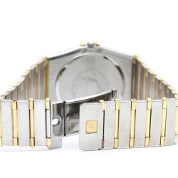 Pre Owned Omega Champagne 18K Yellow Gold and Stainless Steel Diamond Constellation Men's Wristwatch 33MM