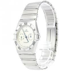 Omega Silver Stainless Steel Constellation Men's Wristwatch 35MM